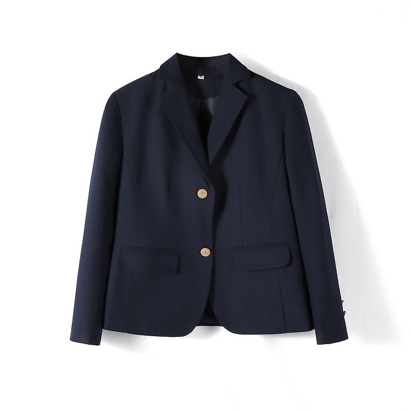 Unisex Preppy School Uniform Blazer – Multiple Trim Styles — Women’s Classic Navy