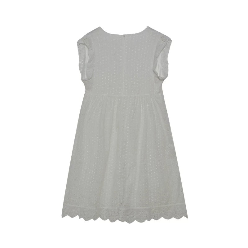 2026 Lace Jacquard Hollowed out V-neck Dress with Pocket Lining Shorts New Women's Fashion Elegant Casual Dress by DERILUJA LLC