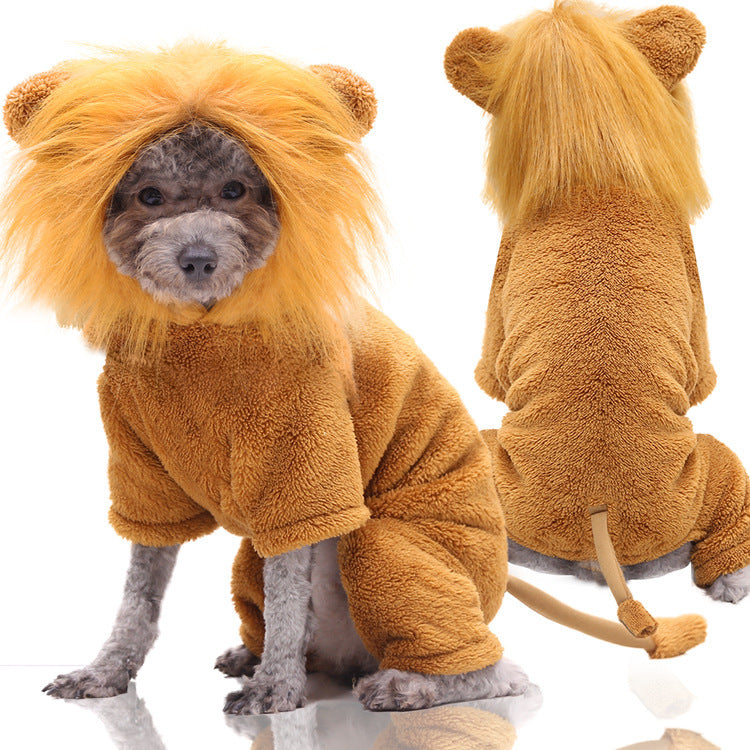 Cross-Border Pet Dog Clothes, Cat Autumn and Winter Four-Legged Cotton Coat, Cartoon Transformation Clothing, Cat Clothing, Dog Clothing Supplies by DERILUJA LLC