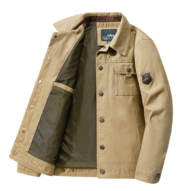 Men’s Turn-Down Collar Casual Jacket – Lightweight Fall Layer