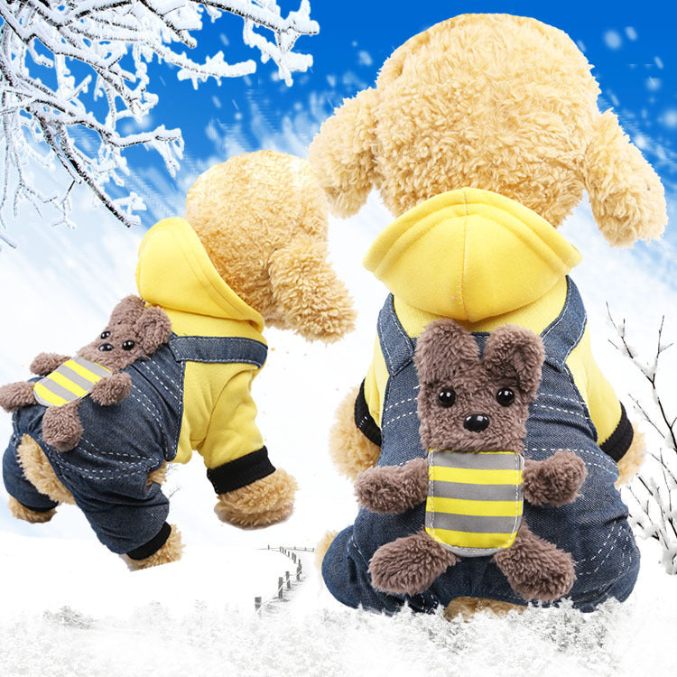 Cross-Border Pet Dog Clothes, Cat Autumn and Winter Four-Legged Cotton Coat, Cartoon Transformation Clothing, Cat Clothing, Dog Clothing Supplies by DERILUJA LLC