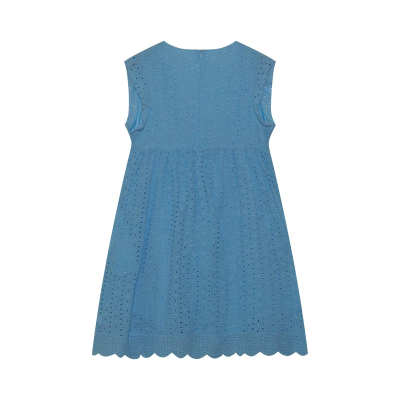 2026 Lace Jacquard Hollowed out V-neck Dress with Pocket Lining Shorts New Women's Fashion Elegant Casual Dress by DERILUJA LLC