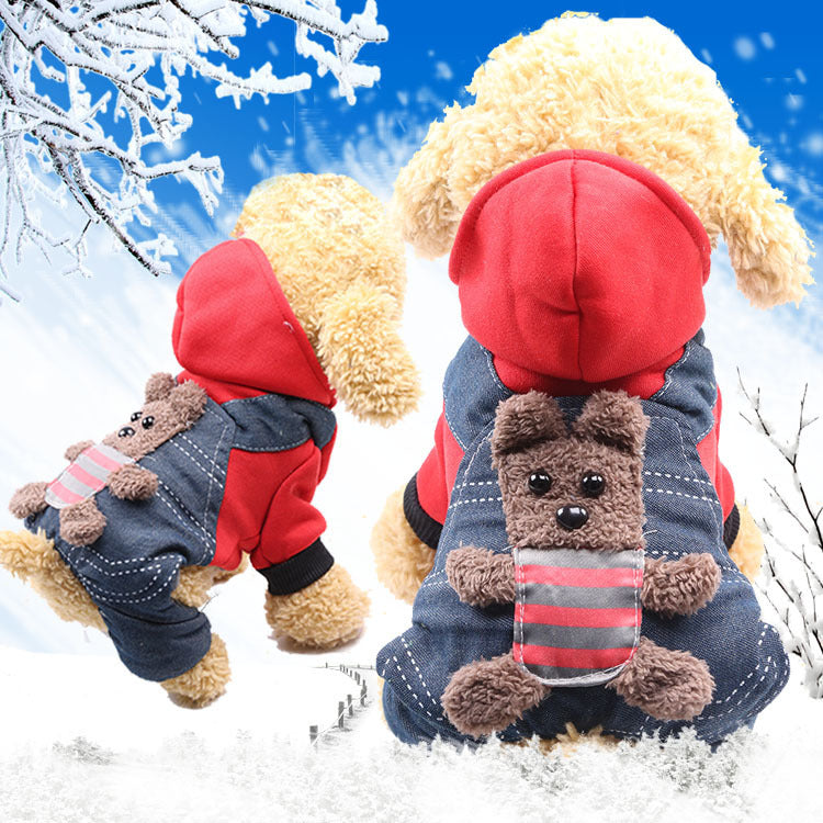 Cross-Border Pet Dog Clothes, Cat Autumn and Winter Four-Legged Cotton Coat, Cartoon Transformation Clothing, Cat Clothing, Dog Clothing Supplies by DERILUJA LLC