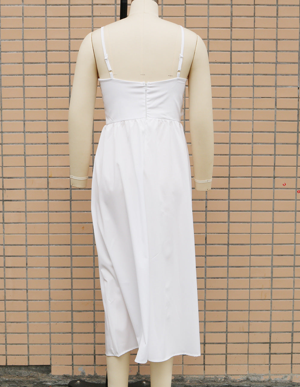 Europe and the United States cross-border foreign trade new women's Amazon suspenders V-neck large pendulum dress slim-fit backless mid-length dress by DERILUJA LLC