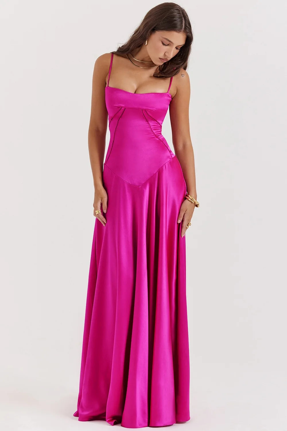 Women's new sexy slip dress slim backless dress long evening dress for women by DERILUJA LLC