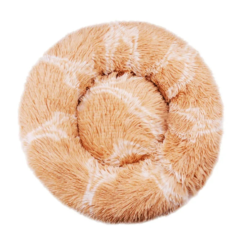 40-90cm Round Pet Bed for Large Dog Bed Super Soft Cat Bed Long Plush Dog House for Medium Dog House Winter Warm Sleeping by Badon Shop LLC