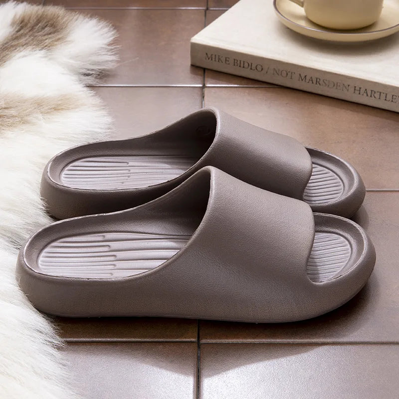 House Cloud Slippers Women Floral Slide Sandals Plus Size Soft Beach Shoes Flat Summer Indoor Outdoor Footwear Eva Home Men by DERILUJA LLC