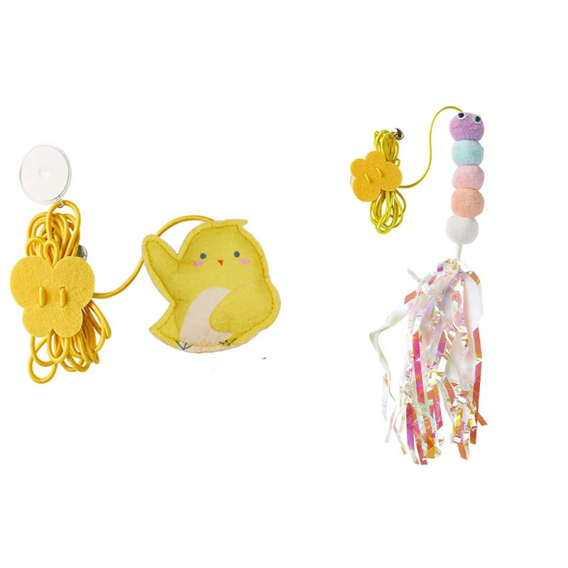 Pet Cat Toys Elasticity Retractable Hanging Door Type Interactive Toy For Kitten Mouse Catnip Scratch Rope Toy Pet Supplies by DERILUJA LLC