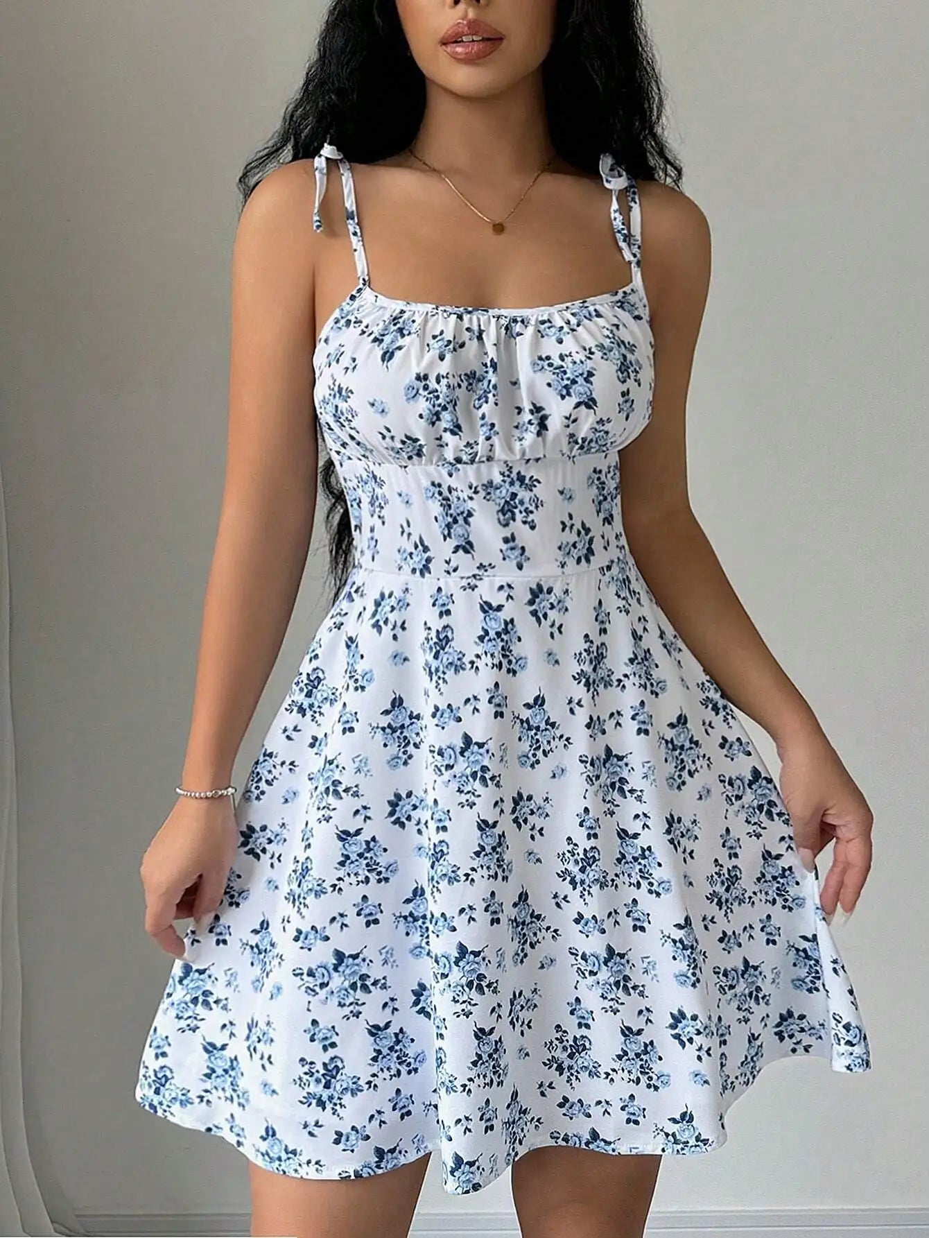 Women's Summer Floral Spaghetti Strap Beach Short Dress,Womens Dresses,Woman Clothing,Woman Clothes,Sundress,New In Dress 2026 by DERILUJA LLC