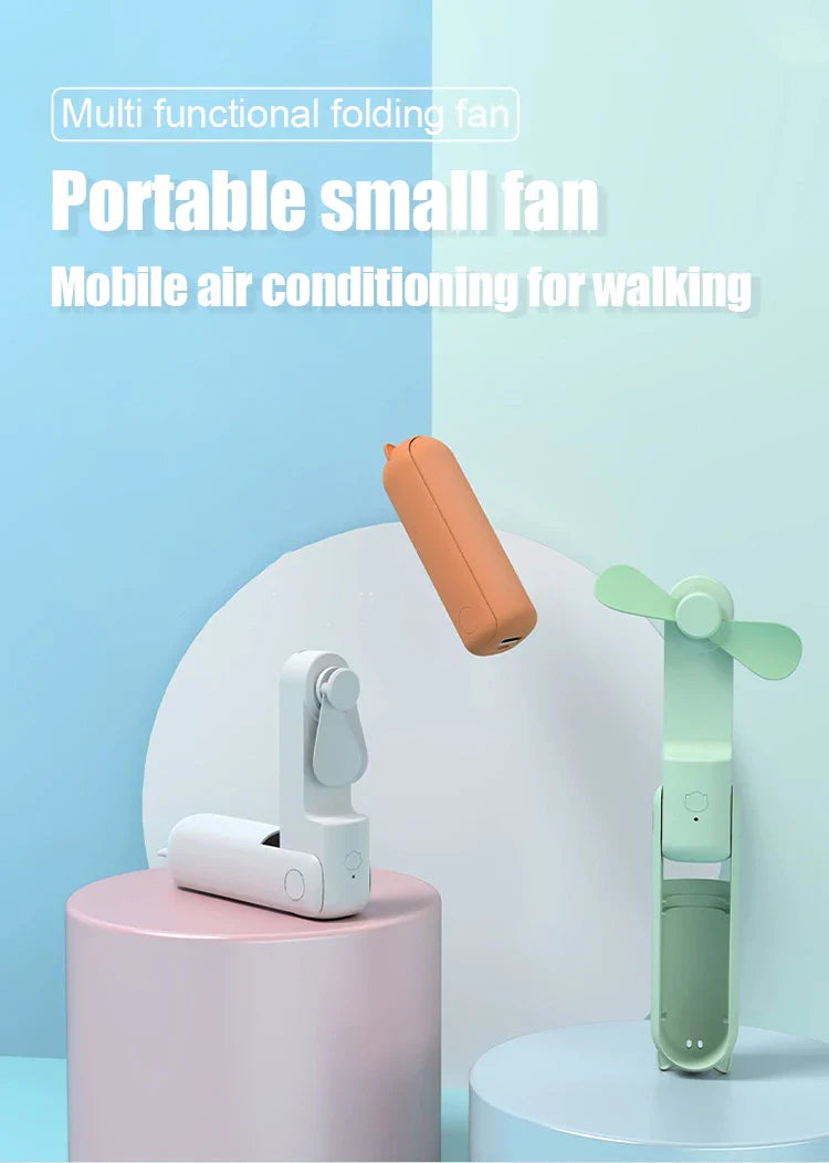 Foldable Rechargeable Mini Fan by DERILUJA LLC