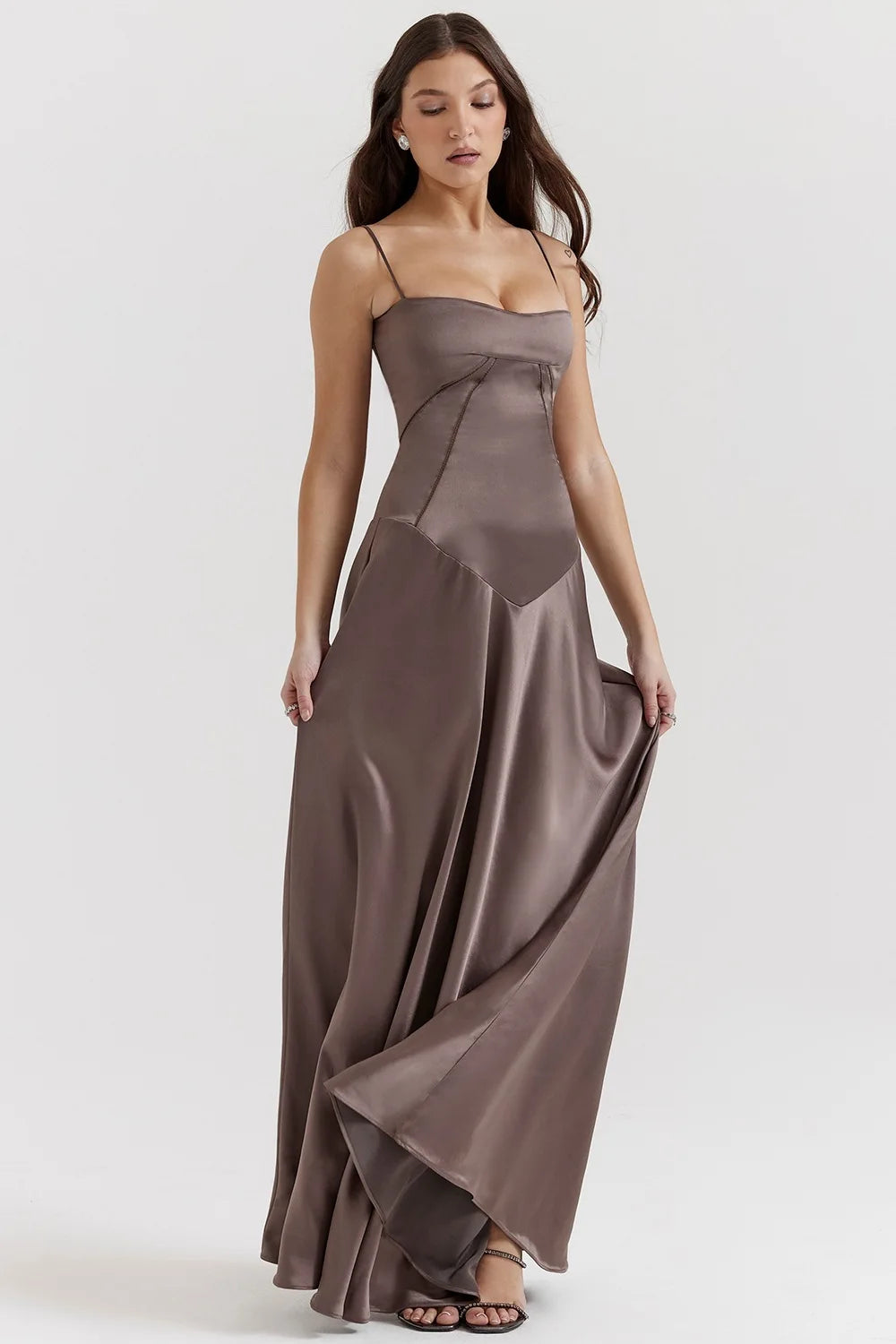 Women's new sexy slip dress slim backless dress long evening dress for women by DERILUJA LLC
