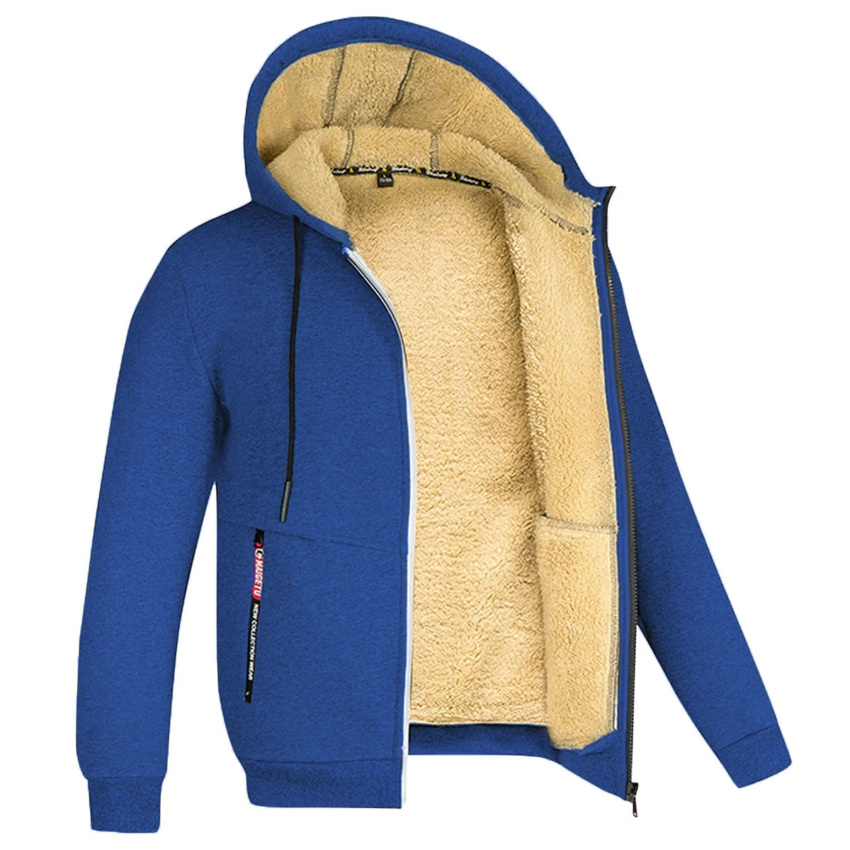 Men's Hoodie Full Zip Hoodie Fleece Jacket Plain Sports & Outdoor Daily Holiday Vintage Streetwear Casual Winter by Badon Shop LLC