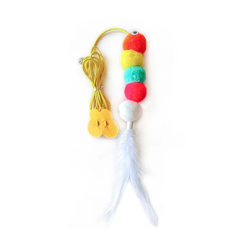 Pet Cat Toys Elasticity Retractable Hanging Door Type Interactive Toy For Kitten Mouse Catnip Scratch Rope Toy Pet Supplies by DERILUJA LLC