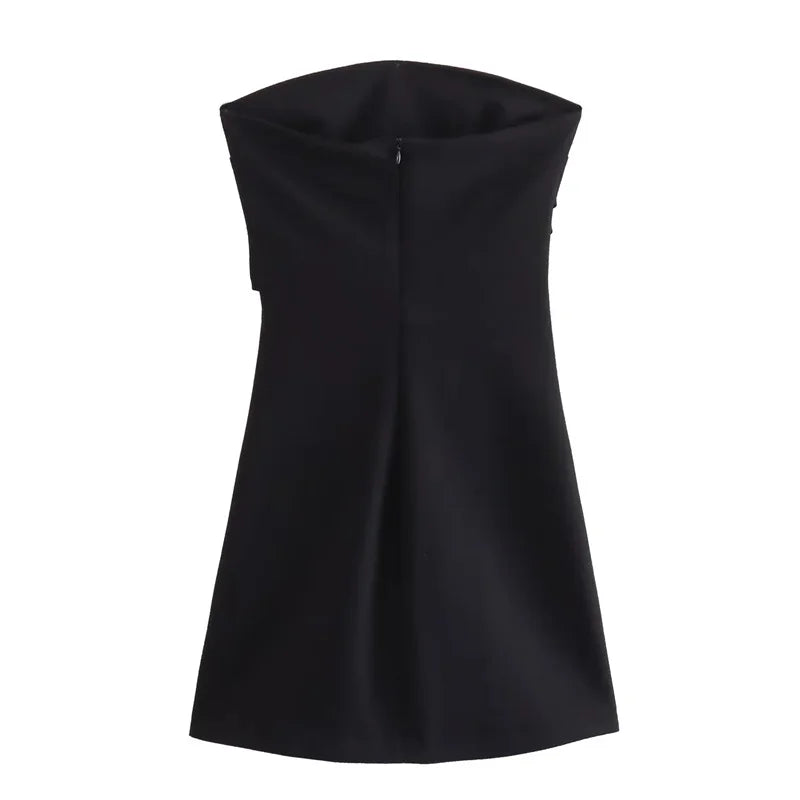 Mini Dress Woman Blue Black White Bodycon Dress Women Backless Sleeveless Summer Sexy Party Short Dresses by DERILUJA LLC