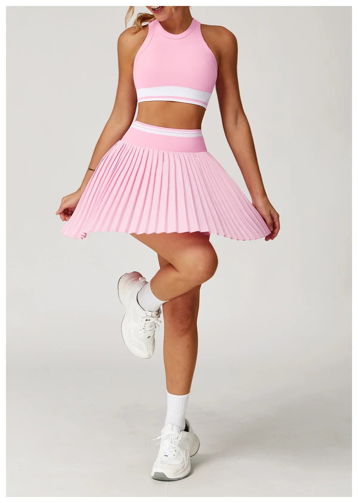 Summer Anti-Glare Tennis Skirts A-line Pleated Yoga Shorts Skirts Women High Waist Sports Fitness Skirt Gym Workout Sportswear by DERILUJA LLC