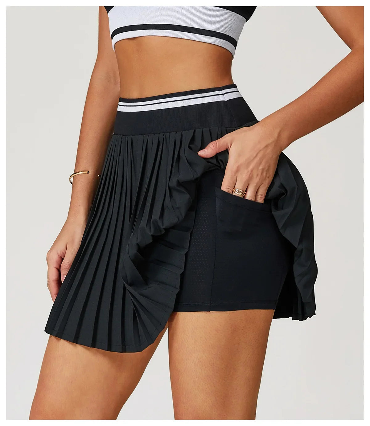 Summer Anti-Glare Tennis Skirts A-line Pleated Yoga Shorts Skirts Women High Waist Sports Fitness Skirt Gym Workout Sportswear by DERILUJA LLC