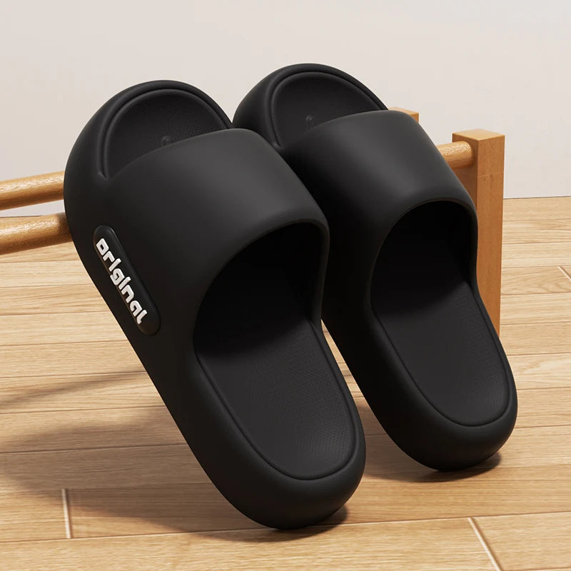 Thick Bottom Cloud Slippers Women Fashion Letter Print Platform Sandals Woman 2026 Comfortable Soft Sole Beach Pillow Slides by DERILUJA LLC