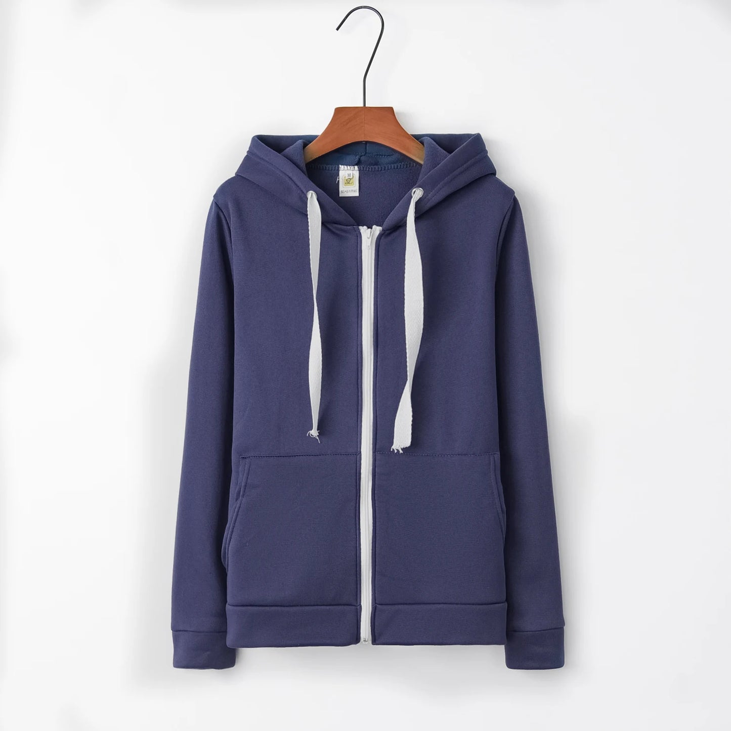 2023 Fashion Trend Zipper Hooded Long-sleeved Plus Cashmere Sweater Coat by My Store
