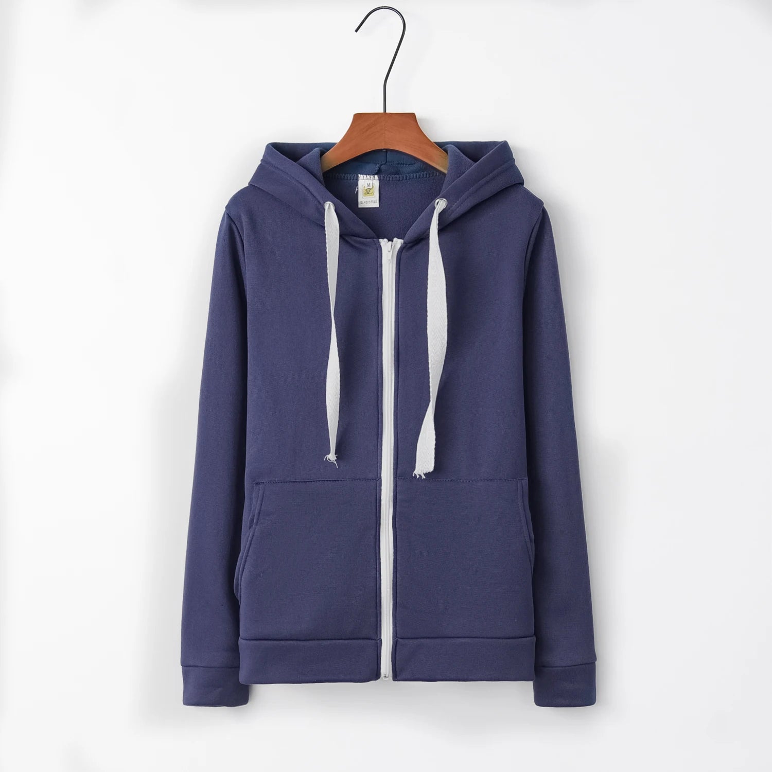 2023 Fashion Trend Zipper Hooded Long-sleeved Plus Cashmere Sweater Coat by My Store