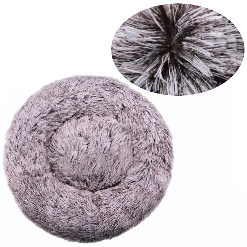 40-90cm Round Pet Bed for Large Dog Bed Super Soft Cat Bed Long Plush Dog House for Medium Dog House Winter Warm Sleeping by Badon Shop LLC