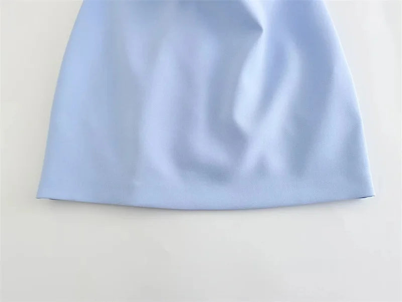 Mini Dress Woman Blue Black White Bodycon Dress Women Backless Sleeveless Summer Sexy Party Short Dresses by DERILUJA LLC