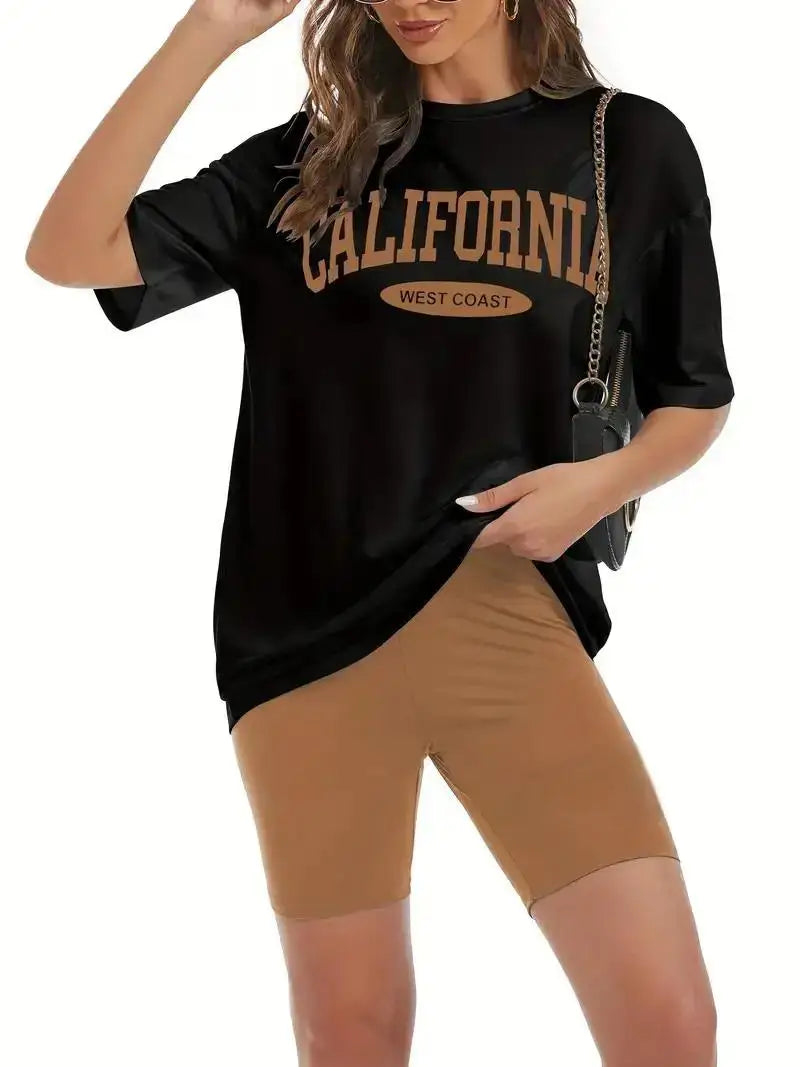 Califonia West Coast Printed T Shirt Women Cotton Loose Womens Tee Shirt Breathable Trend Tops Be Durable Female 2026 by DERILUJA LLC