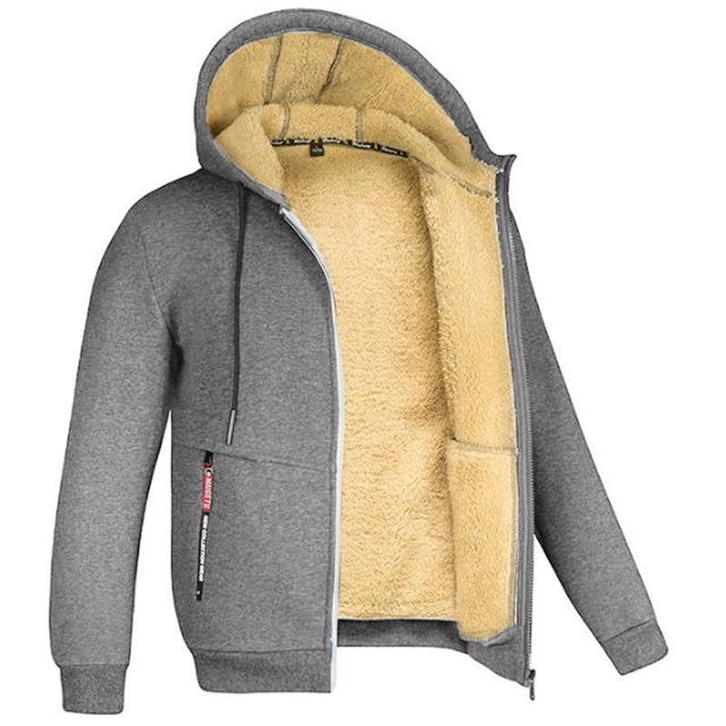 Men's Hoodie Full Zip Hoodie Fleece Jacket Plain Sports & Outdoor Daily Holiday Vintage Streetwear Casual Winter by Badon Shop LLC
