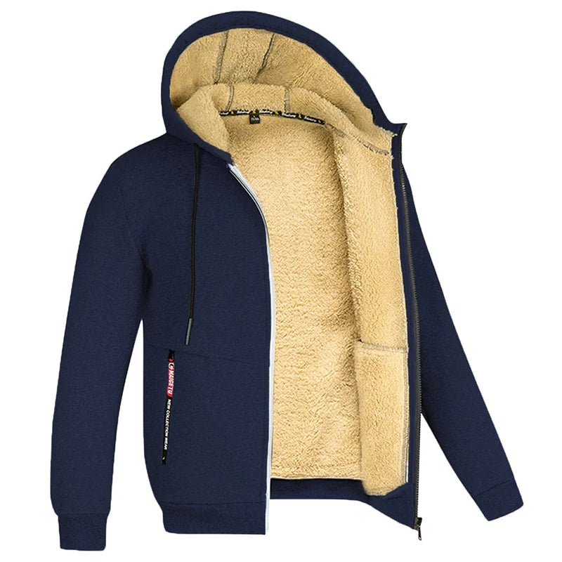 Men's Heavyweight Sherpa Fleece Lined Jackets Coats Windproof Zip Up Hoodie Winter Warm Hooded Sweatshirt Outerwear Outfits Tops by Badon Shop LLC