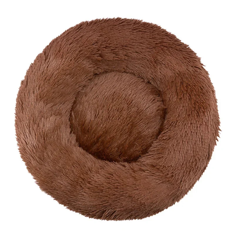 40-90cm Round Pet Bed for Large Dog Bed Super Soft Cat Bed Long Plush Dog House for Medium Dog House Winter Warm Sleeping by Badon Shop LLC