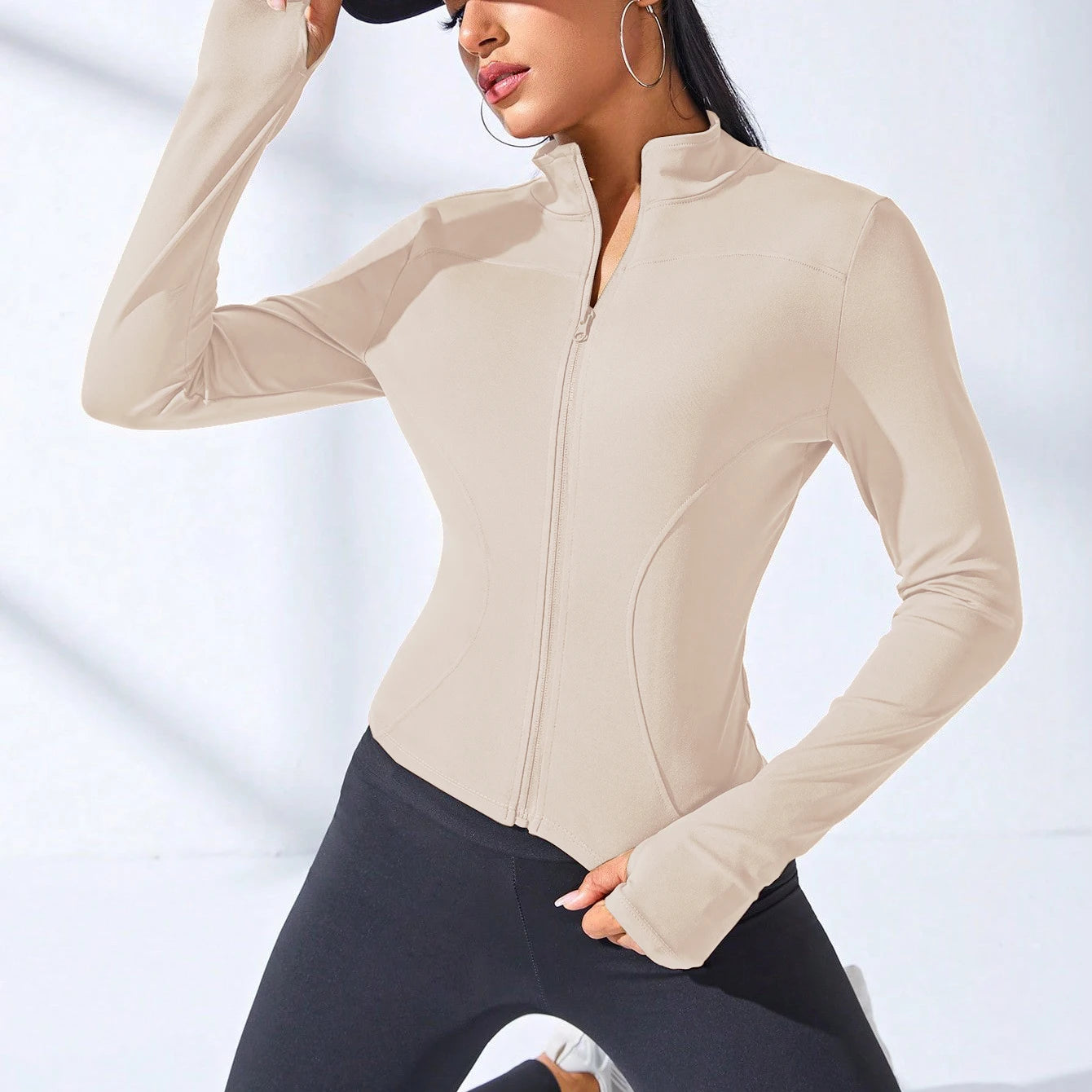 2024 New Yoga Coat Short Sports Jacket WOMEN'S Fitness Clothes Slimming Body Sculpting Zipper Yoga Jacket by DERILUJA LLC
