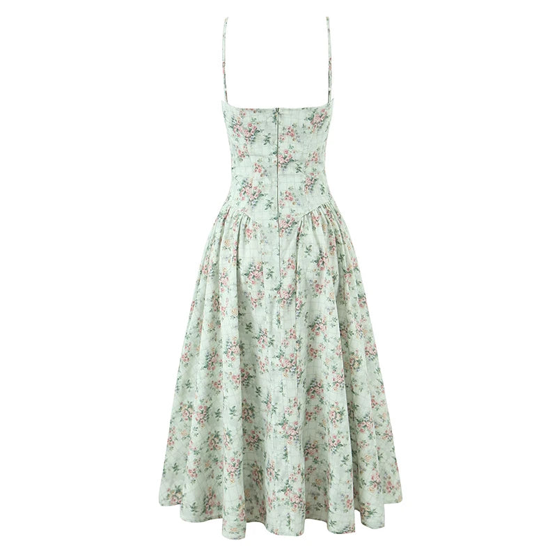 Dress Women Low Waist A-line Midi Holiday Summer Dresses Party Robe 2026 Vestido by DERILUJA LLC
