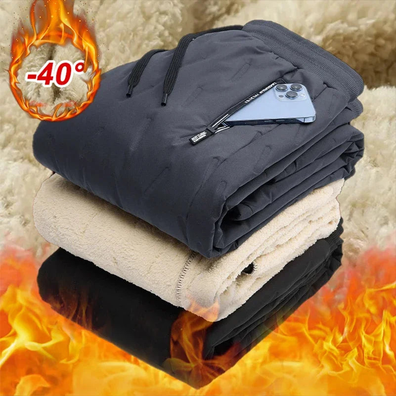 Sweatwear Winter Warm Lambswool Thicken Sweatpants Men Outdoors Casual Windproof Jogging Pants Brand High Quality Trousers Men by Badon Shop LLC