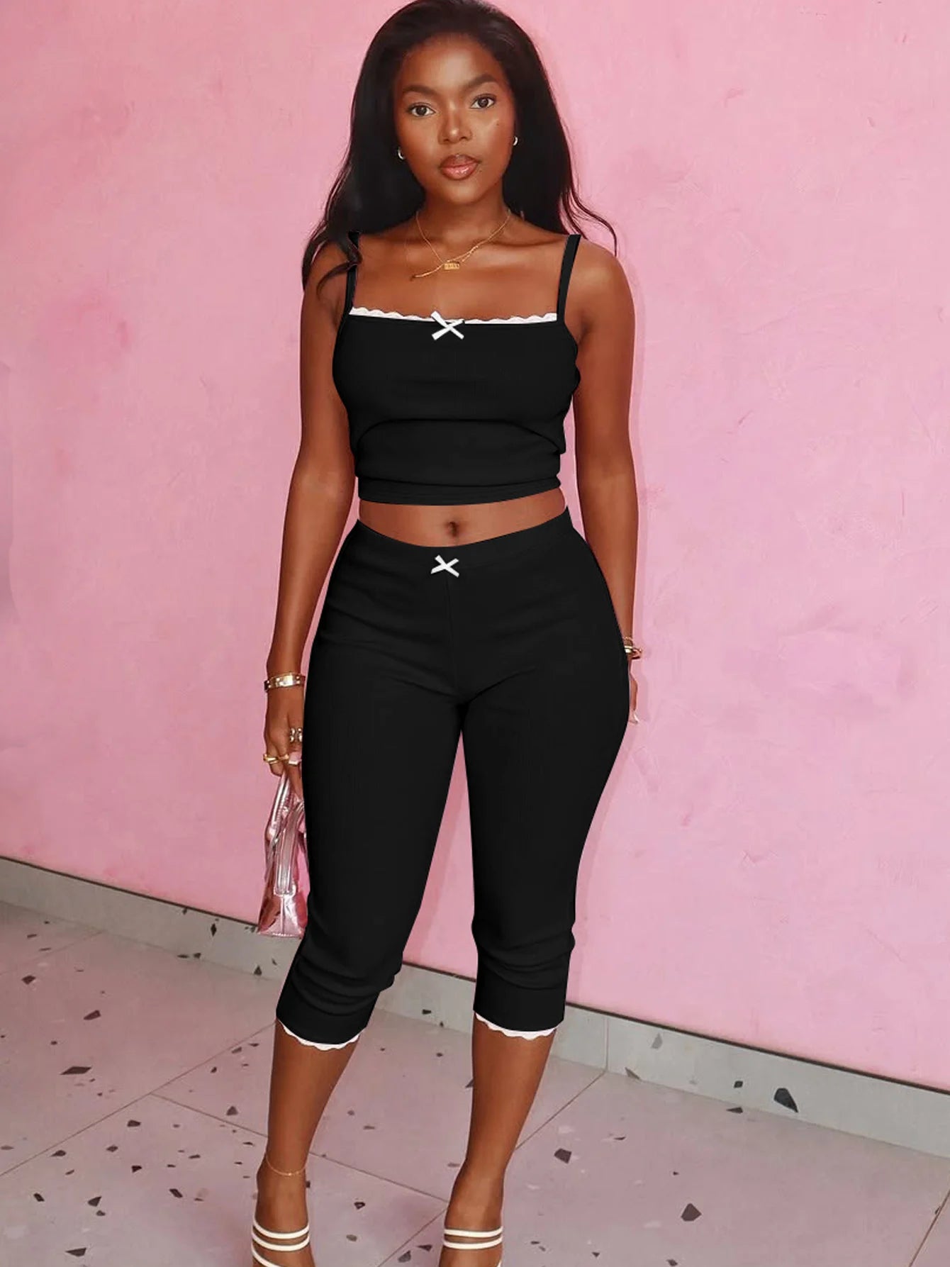 Casual 2 Pcs Sets  Summer Women Outfits Streetwear Sport