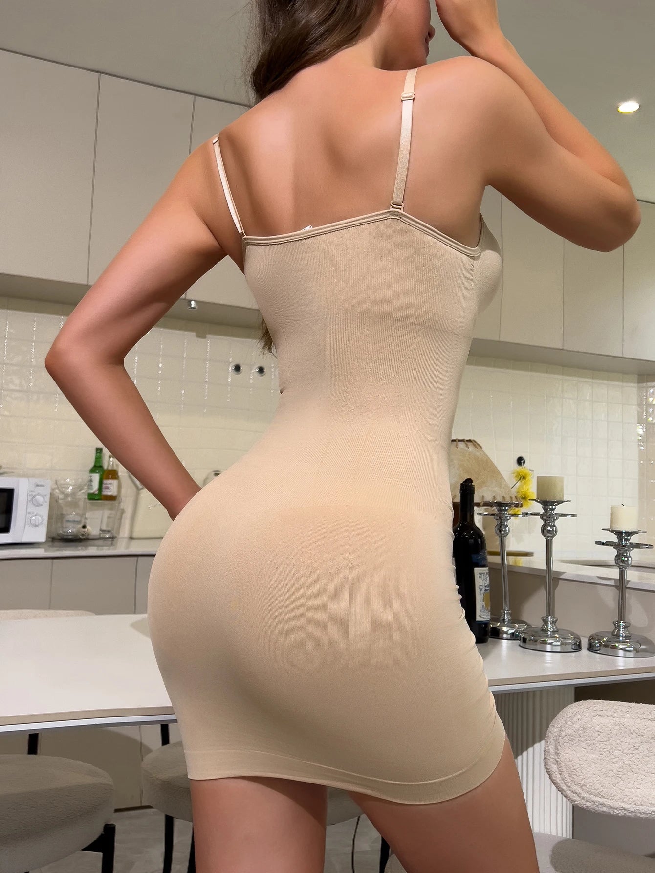 Suspender Dress Shaper Women New Slim Fit Dress Tummy Control Full Slips Breathable Body Shaper Slim S-3XL Plus Size by DERILUJA LLC
