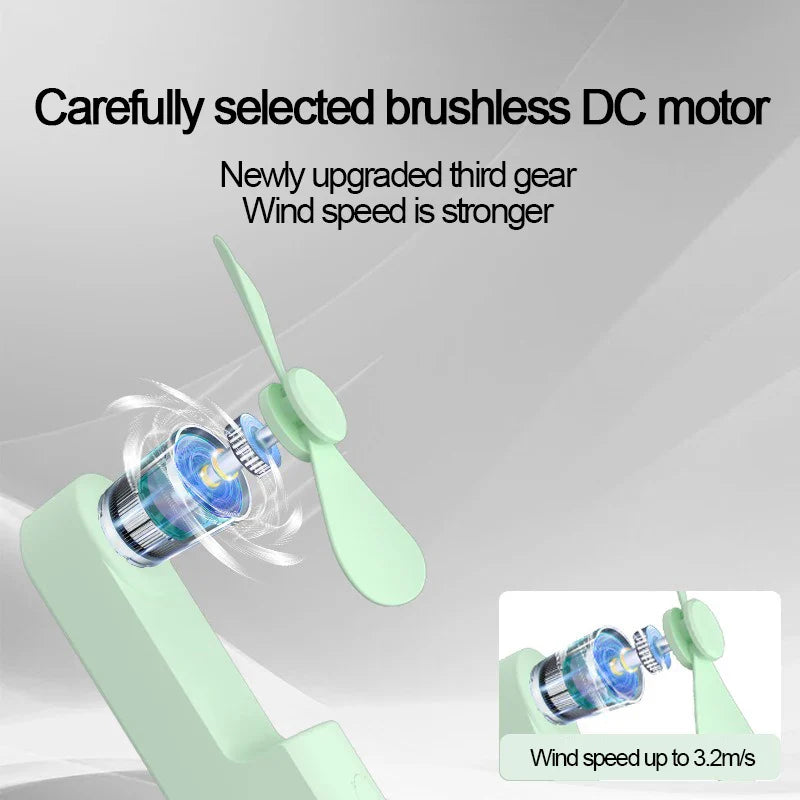 Foldable Rechargeable Mini Fan by DERILUJA LLC