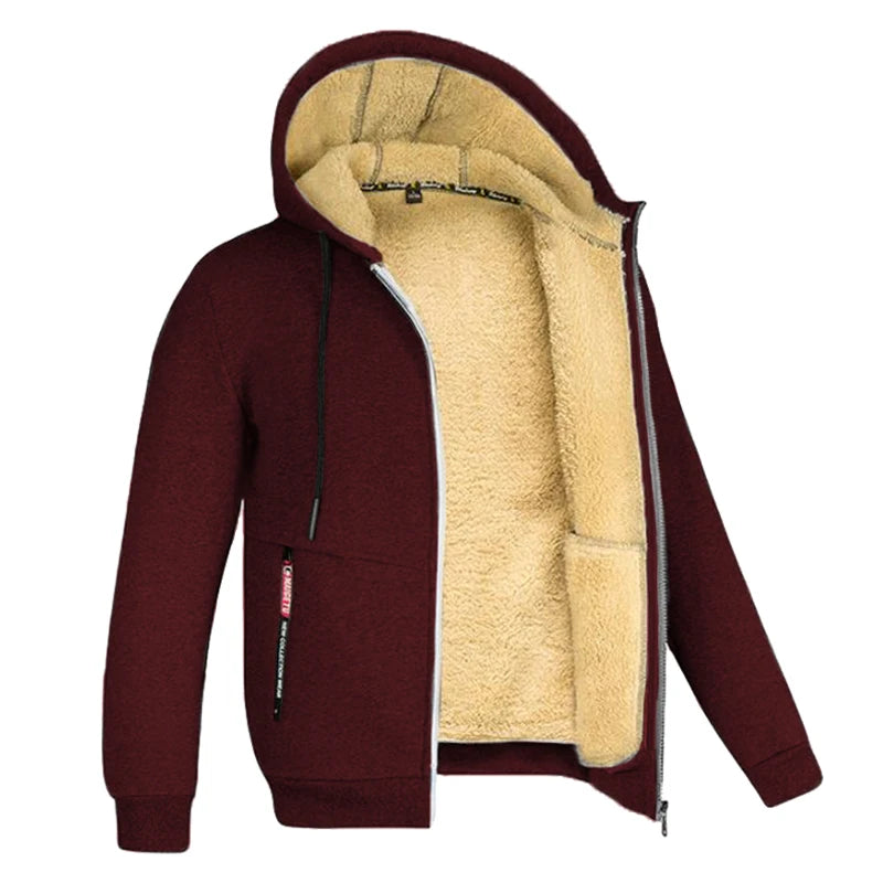Men's Heavyweight Sherpa Fleece Lined Jackets Coats Windproof Zip Up Hoodie Winter Warm Hooded Sweatshirt Outerwear Outfits Tops by Badon Shop LLC