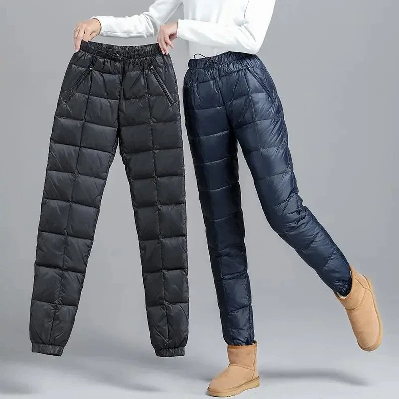 Women Casual Cotton Pantalones Oversize 4XL Warm Winter Jogger Pants Windproof Elastic High Waist Sweatpants Snow Wear Capris by DERILUJA LLC