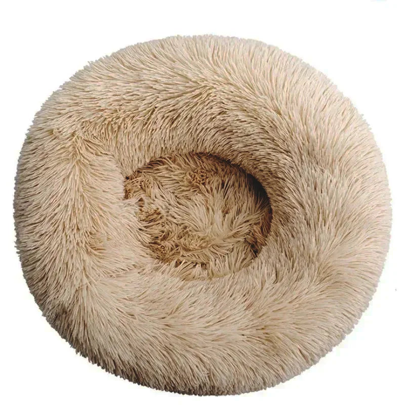40-90cm Round Pet Bed for Large Dog Bed Super Soft Cat Bed Long Plush Dog House for Medium Dog House Winter Warm Sleeping by Badon Shop LLC