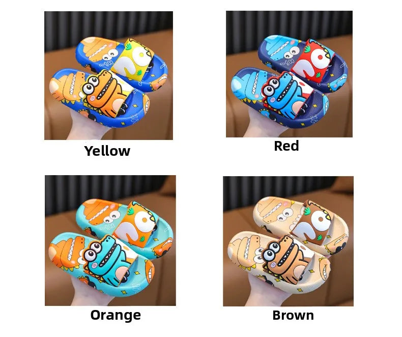 Cartoon Dinosaur Children Slippers Boy Girls Casual Shoes Flat Beach Water Shoes Indoor Soft Kids Cute Flip Flops for Boy Girl by DERILUJA LLC