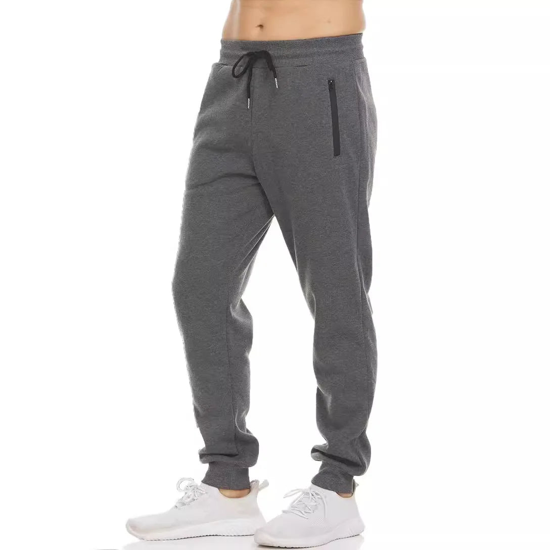 new Sweatpants Streetwear Trousers Men Pants Solid color Drawstring Zipper Pockets Cargo Pants Men Overalls Running pants by DERILUJA LLC
