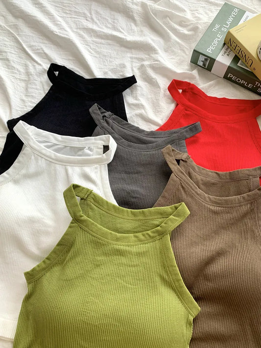 Women's Small Strap Vest Outdoor Wear Summer Beautiful Ba Sports Yoga Hanging Ne Top with Chest Pad Matching Underwear by DERILUJA LLC