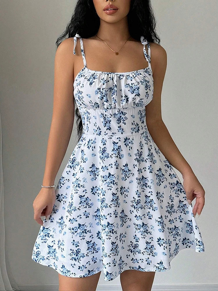 Women's Summer Floral Spaghetti Strap Beach Short Dress,Womens Dresses,Woman Clothing,Woman Clothes,Sundress,New In Dress 2026 by DERILUJA LLC