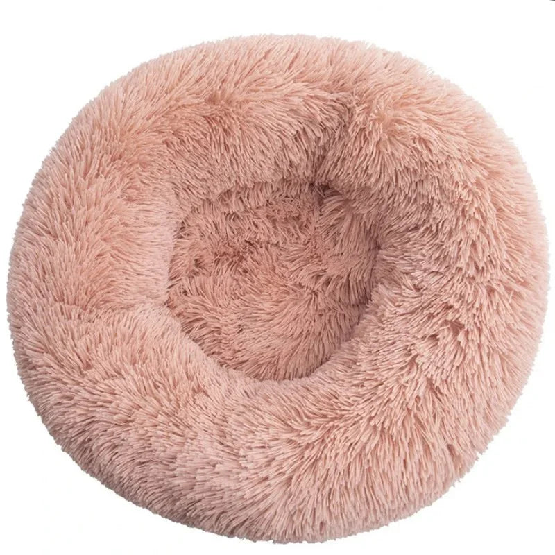 40-90cm Round Pet Bed for Large Dog Bed Super Soft Cat Bed Long Plush Dog House for Medium Dog House Winter Warm Sleeping by Badon Shop LLC