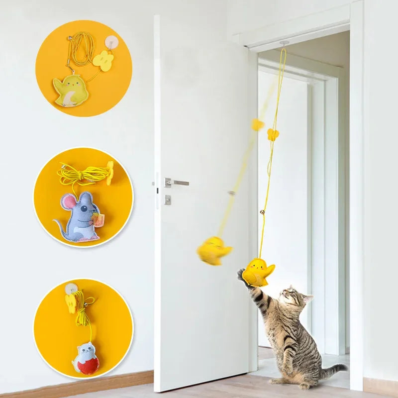 Interactive Cat Hanging Simulation Cat Toy Funny Self-hey Interactive Toy for Kitten Playing Teaser Wand Toy Cat Supplies by DERILUJA LLC