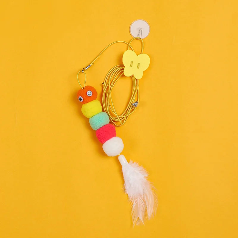 Cat Hanging Toy Elastic Adjustable Rope with Bell Interactive Kitten Toy Dragonfly Shape Swing Hanging Door Teasing Cat Toys by DERILUJA LLC