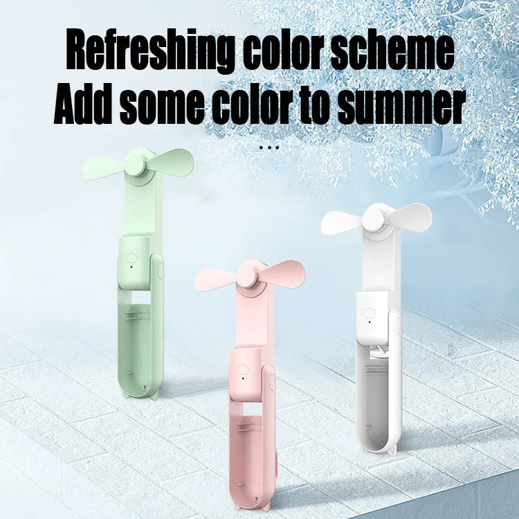 Foldable Rechargeable Mini Fan by DERILUJA LLC