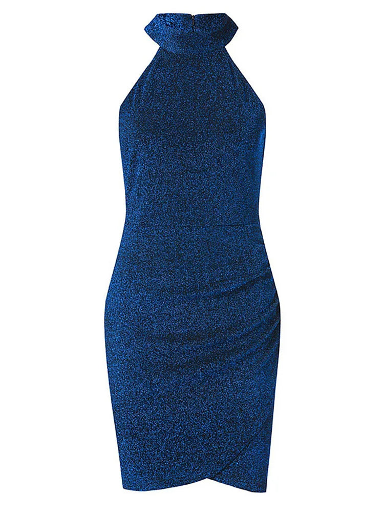 Women Sparkly Off Shouder Off Shouder Bodycon Mini Dress Evening Party Dress Casual Sleeveless Club Party Dresses Vestidos by DERILUJA LLC