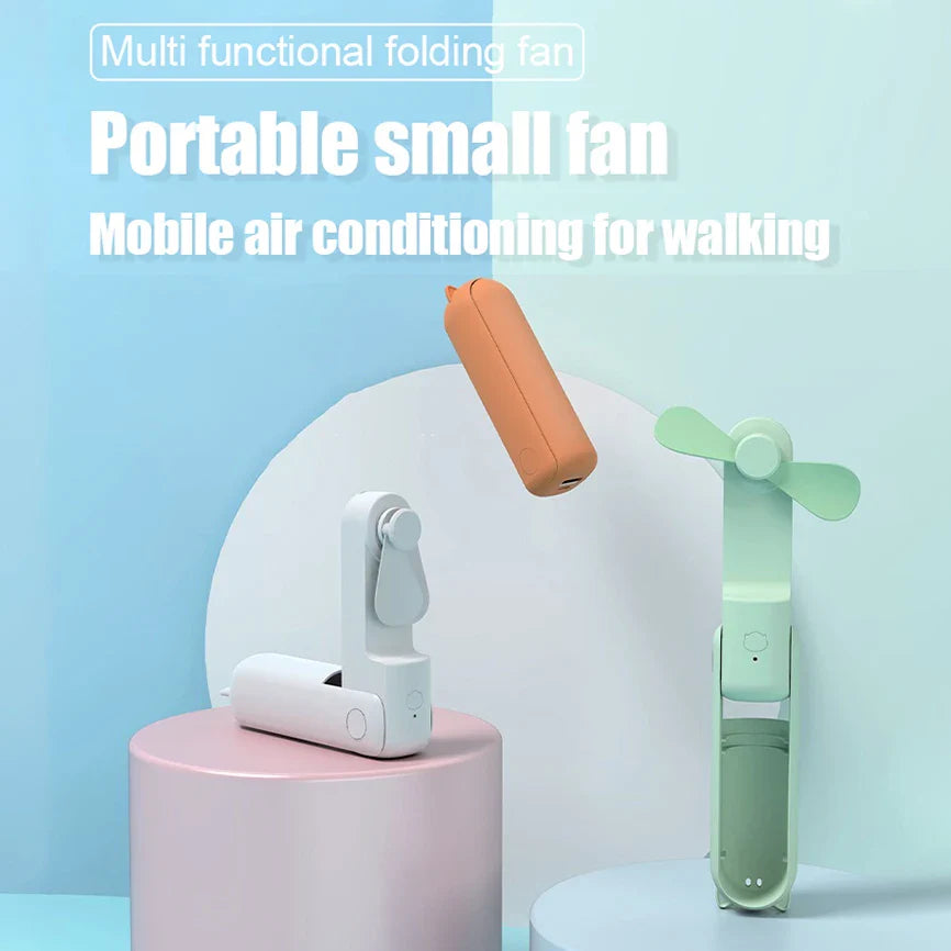 Foldable Rechargeable Mini Fan by DERILUJA LLC