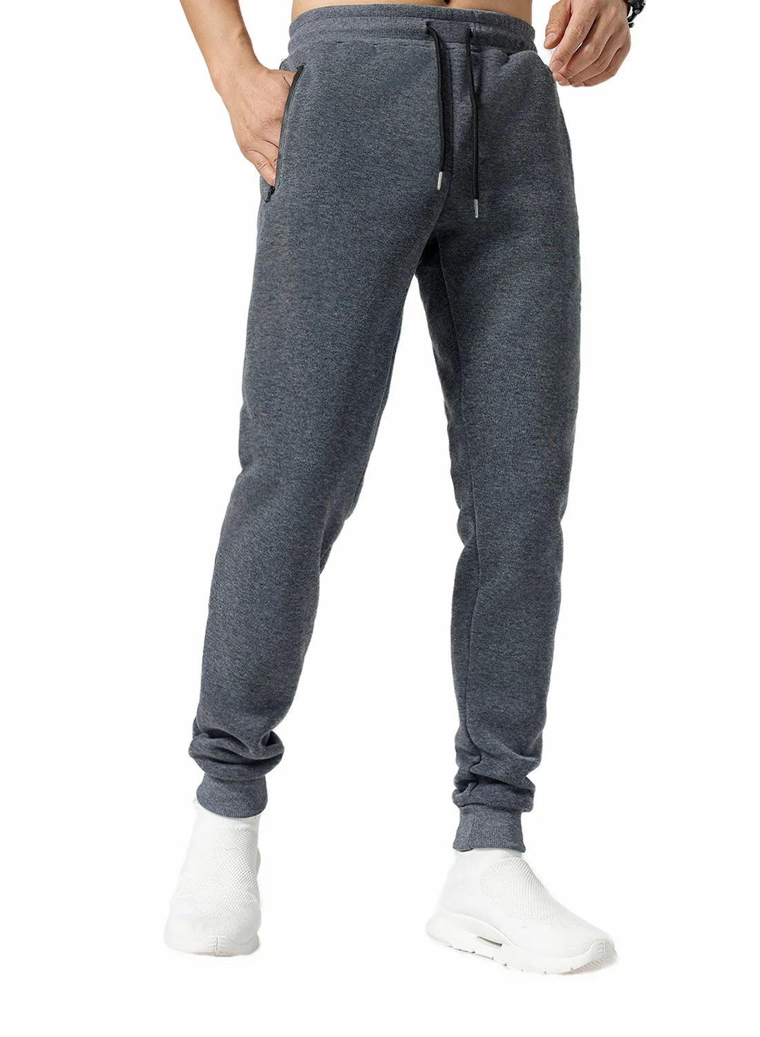 new Sweatpants Streetwear Trousers Men Pants Solid color Drawstring Zipper Pockets Cargo Pants Men Overalls Running pants by DERILUJA LLC