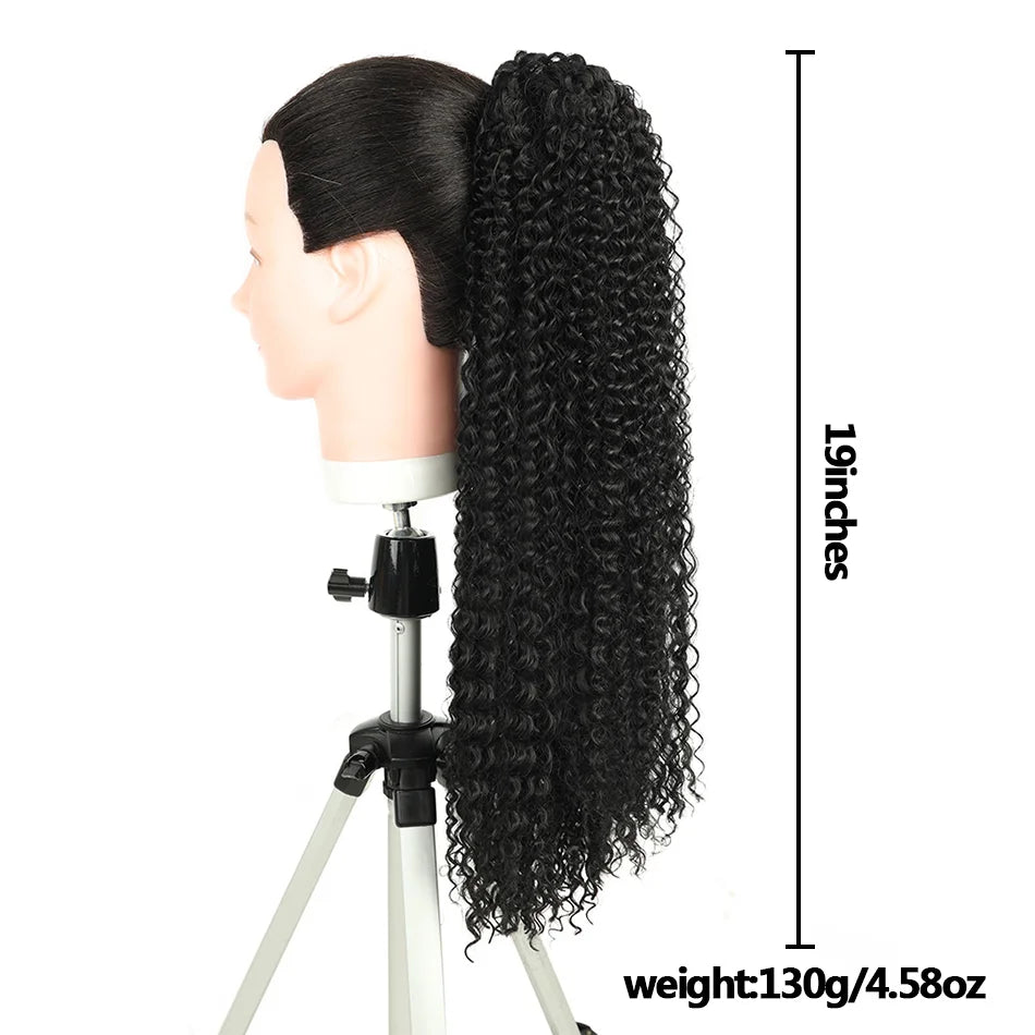 BOL Synthetic Curly Ponytail Extension Kinky Curly Hair Soft Drawstring Ombre Burgundy Ponytail Fake Hair Extension for Women by DERILUJA LLC